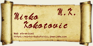 Mirko Kokotović vizit kartica